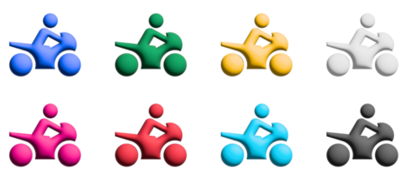 iconos de motocicletas en diseño plano con elementos para conceptos móviles y aplicaciones web. colección moderna infografía y pictograma. png