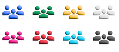 ícones de pessoas em design plano com elementos para conceitos móveis e aplicativos da web. coleção infográfico moderno e pictograma. png