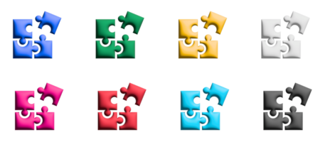 puzzles et icônes de jeux au design plat avec des éléments pour les concepts mobiles et les applications web. infographie et pictogramme modernes de collection. png