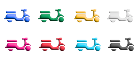ícones de scooter em design plano com elementos para conceitos móveis e aplicativos da web. coleção infográfico moderno e pictograma. png