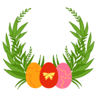 huevo de pascua con hojas png