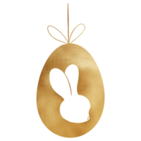 ovo de páscoa coelho dourado png