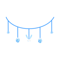 Blue Easter Eggs With Rabbit Ears Decoration png