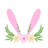 Rabbit Ears With Blooming Flowers png