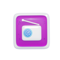 Radio Smartphone App Icon 3d Illustration png