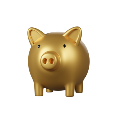 3D illustration golden piggy bank 10851854 PNG