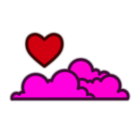 illustration de l'icône nuage et coeur png