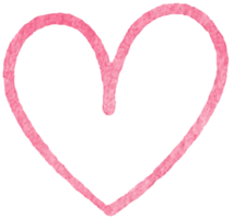 corações rosa desenhados à mão em estilo aquarela para impressão romântica ou decorações png