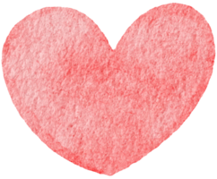 Hand drawn pink hearts shape in watercolor style for romantic printing or decorations png