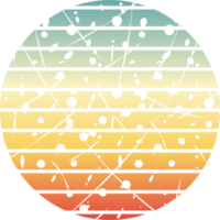 puesta de sol retro de la vendimia png