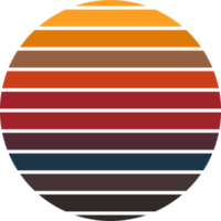 puesta de sol retro de la vendimia png