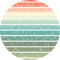 puesta de sol retro de la vendimia png