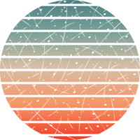 puesta de sol retro de la vendimia png