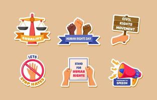 Civil Rights Stickers Collection vector