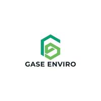 letra inicial abstracta ge o, por ejemplo, logotipo en color verde aislado en fondo blanco solicitado para el logotipo respetuoso con el medio ambiente, también adecuado para las marcas o empresas que tienen un nombre inicial, por ejemplo, o ge. vector