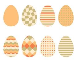 colección abstracta de huevos de pascua de estilo vintage. perfecto para pegatinas, tarjetas, impresión. vector