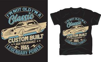 Classic car t-shirt design vector