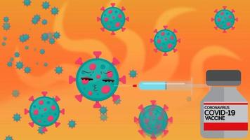 covid 19 korona virus vaccin behandling animering för utbildning och hälsa video