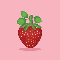 diseño de ilustración de estilo de dibujos animados de fruta de fresa vector