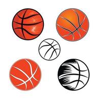 arte del conjunto de diseño del vector de baloncesto