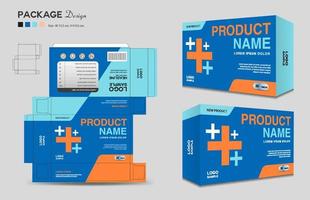 Supplements and Cosmetic box design, Package design template, box outline, Box Packaging design, Label design, healthcare label, packaging design creative idea vector, realistic mock-up vector