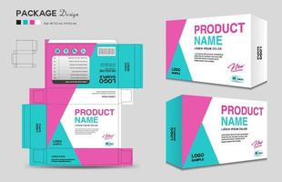 Supplements and Cosmetic box design, Package design template, box outline, Box Packaging design, Label design, healthcare label, packaging design creative idea vector, realistic mock-up vector