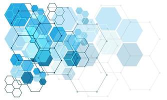 Abstract blue line hexagon light technology futuristic geometric design modern on white background vector