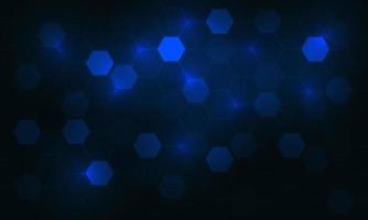 Abstract blue hexagon light technology futuristic geometric design modern background vector