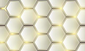 Abstract golden hexagon mesh pattern design modern luxury background vector