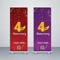 Roll Up Banner, Anniversary Celebration, Anniversary Rollup presentation, Standee banner vector