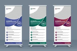 Creative corporate business roll up banner or stand banner design template vector