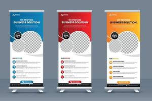 Colorful Business Marketing Roll Up Banner Template Design vector