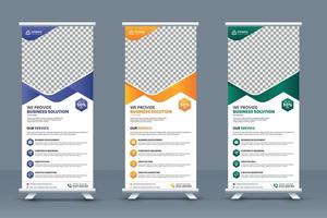 Creative corporate business roll up banner or stand banner design template vector