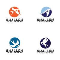 Swallow logo. silhouette swallow flying logo vector isolated white background