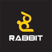 Ilustración de símbolo de icono de vector de plantilla de logotipo de conejo simple