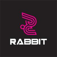 Ilustración de símbolo de icono de vector de plantilla de logotipo de conejo simple