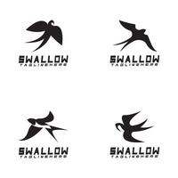 Swallow logo. silhouette swallow flying logo vector isolated white background