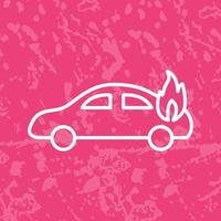 coche único en icono de vector de fuego