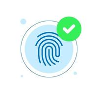 biometric verification, success scanning fingerprint concept illustration flat design vector eps10. modern graphic element for landing page, empty state ui, infographic, icon