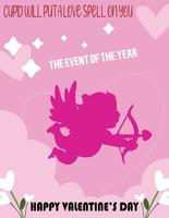 cartel de evento de cupido para san valentín vector