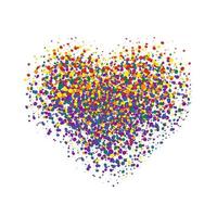 símbolo de icono de forma de corazón salpicado multicolor abstracto. estilo de arte manchado corazón aislado vector