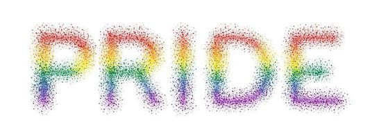 Pride text Abstract rainbow flag splattered style isolated