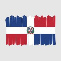 pincel de bandera de república dominicana vector