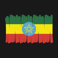 Ethiopia Flag Brush vector