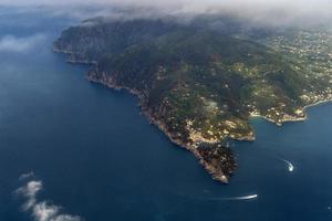 Portofino Italy aerial view from airplane photo