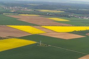 panorama de vista aérea de campos cultivados foto