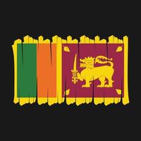 cepillo de bandera de sri lanka vector