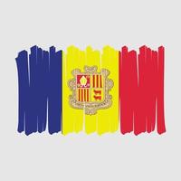 pincel de bandera de andorra vector