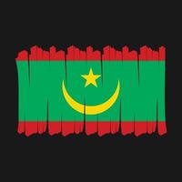 cepillo de bandera de mauritania vector