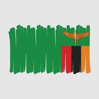 Zambia Flag Brush vector